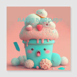 Tarjeta para helados Kawaii