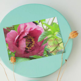 Tarjeta Para hija peonía floral roja día de la madre