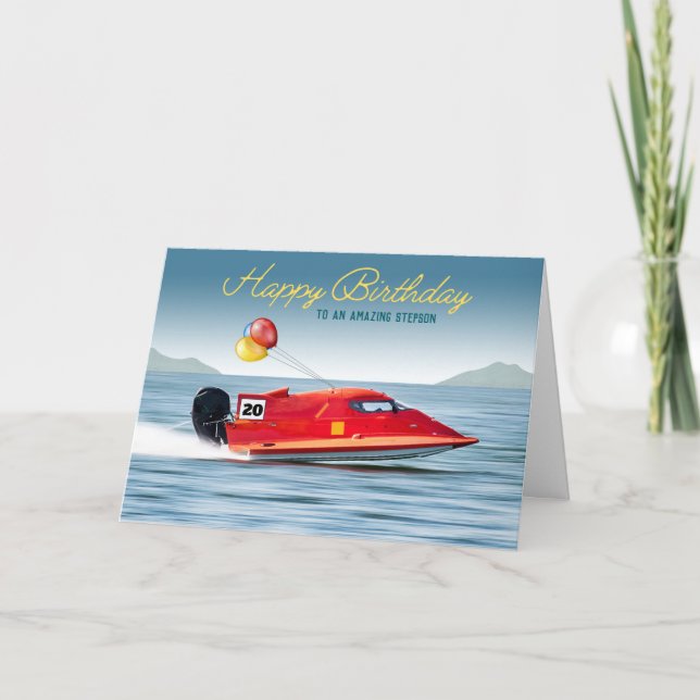 Tarjeta Para hijastro cumpleaños 20 de alto rendimiento Ba (Anverso)