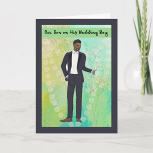 Tarjeta para hijo negro el día de la boda
