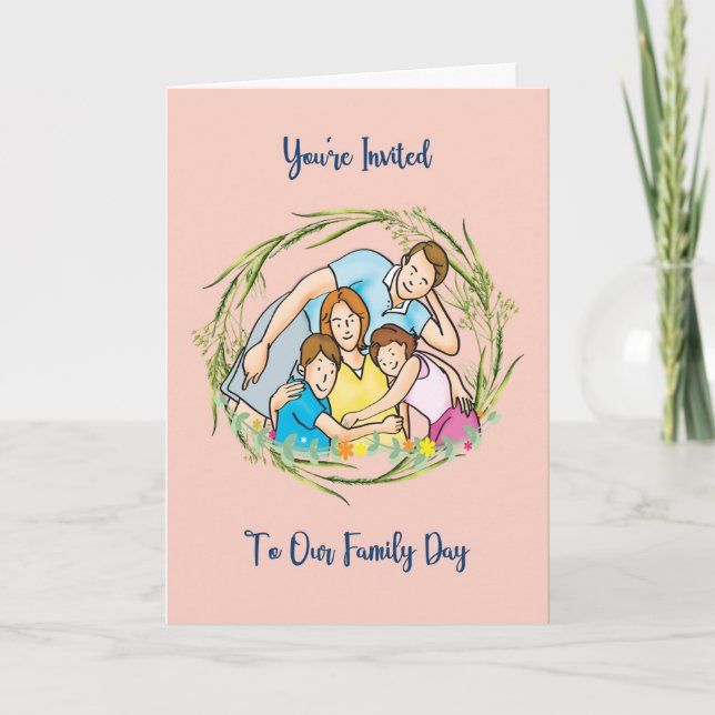 Tarjeta para Ilustracion familiar de invitación po (Anverso)