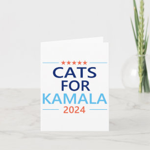 Tarjeta Para Kamala Harris 2024 Señora Gato sin Hijos Jd V