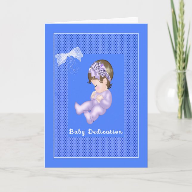 Tarjeta para la ceremonia de dedicción de Baby Boy (Anverso)