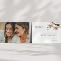 Tarjeta para la dama de honor Boho Autumn Wildflow