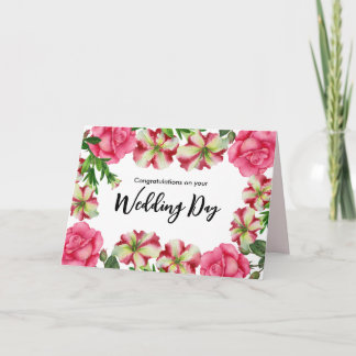 Tarjeta Para la pareja en el día de la boda acuarela Flore