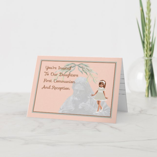 Tarjeta para la primera comunión de la hija (Anverso)
