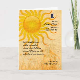 Tarjeta para la salida del sol sentimental del cumpleaños