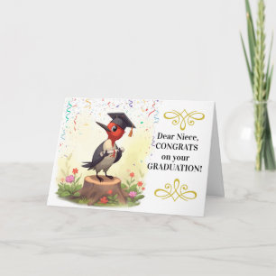 Tarjeta Para la sobrina Felicitaciones Graduación Pájaro C