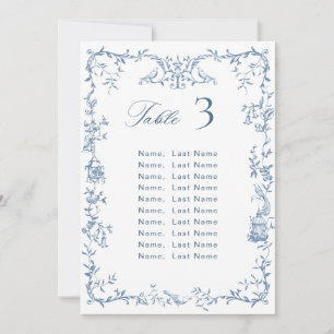 Tarjeta para la tabla de asientos del Boda azul or