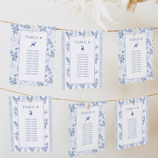 Tarjeta para la tabla de asientos del Boda Chinois (Hanging Wedding Seating Chart Cards from Chinoiserie Wedding Collection by Darling & May)