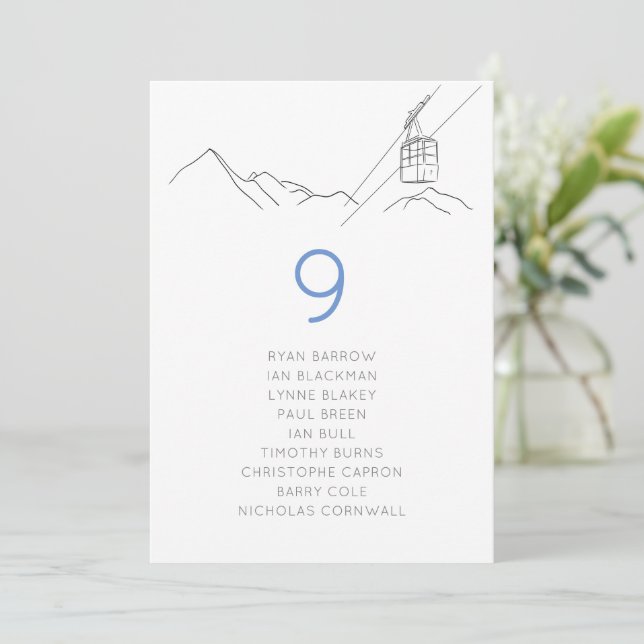 Tarjeta para la tabla de asientos del Boda del tel (Anverso de pie)
