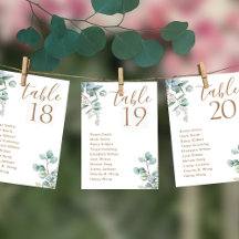Tarjeta para la tabla de asientos del Boda Eucalyp