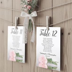 Tarjeta para la tabla de asientos del Boda Rubor R