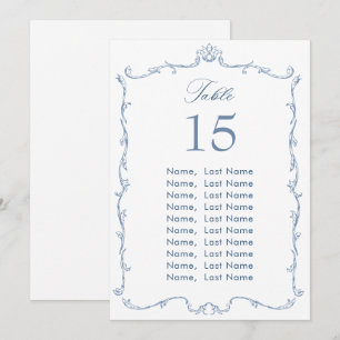 Tarjeta para la tabla de asientos del Boda Victori