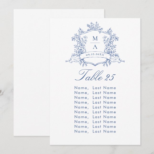 Tarjeta para la tabla de asientos del Boda Victori (Anverso / Reverso)