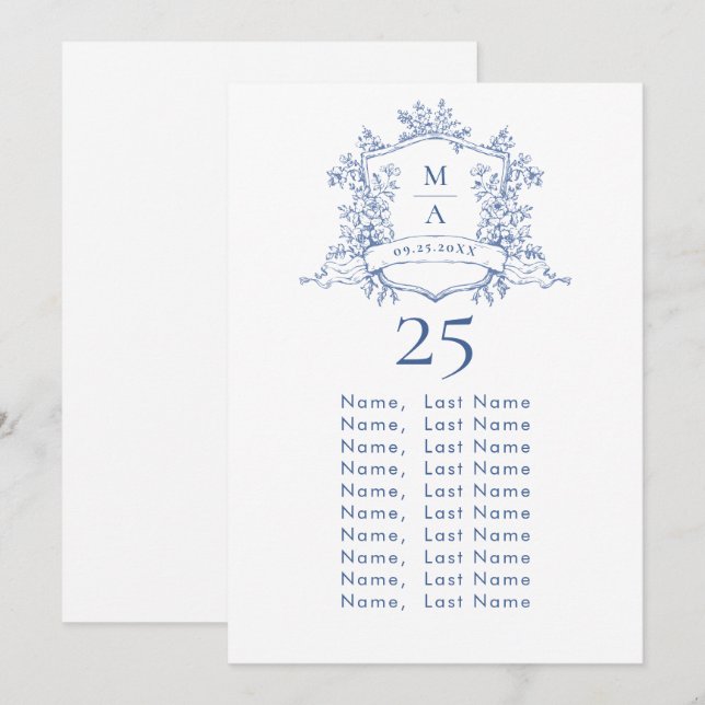 Tarjeta para la tabla de asientos del Boda Victori (Anverso / Reverso)