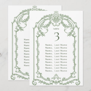 Tarjeta para la tabla de asientos del Boda Victori