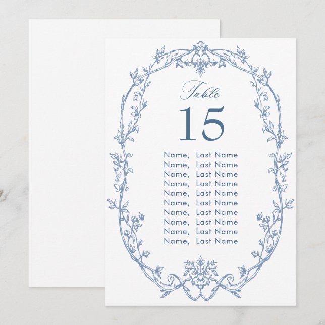 Tarjeta para la tabla de asientos del Boda Victori (Anverso / Reverso)