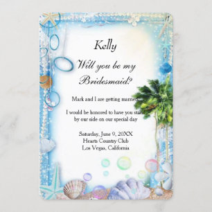 Tarjeta para las damas de honor del Boda Tropical