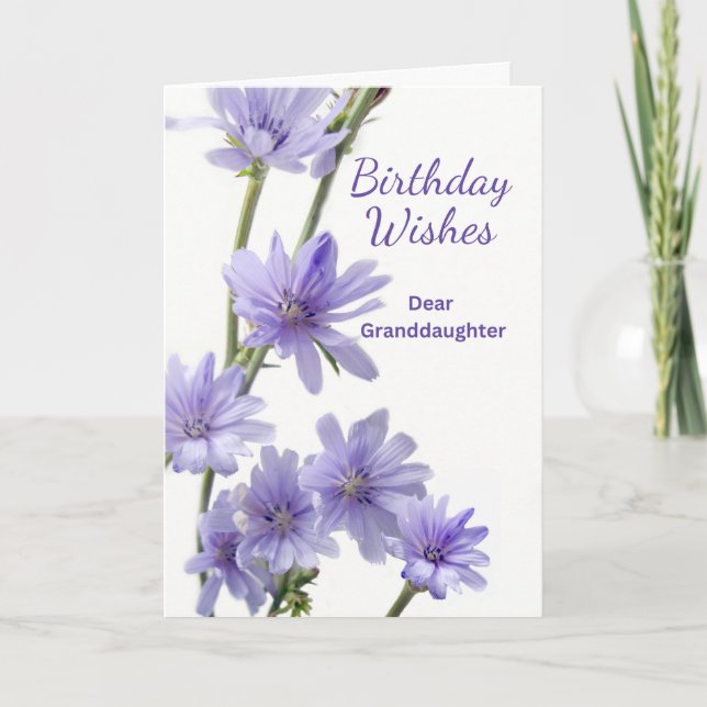 Tarjeta Para las flores de achicoria de cumpleaños de niet (Anverso)