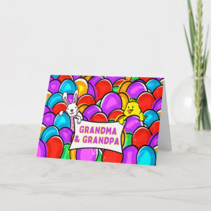 Tarjeta Para los abuelos coloridos huevos de Pascua