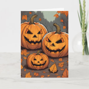 Tarjeta Para los abuelos Halloween Jack o' Lantern Grins