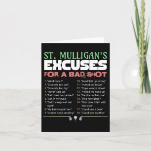 Tarjeta Para los golfistas, las excusas de St.mulligan por