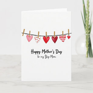 Tarjeta para madres de corazones con lunares