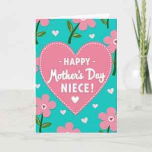 Tarjeta para Madres Floral Turquesa