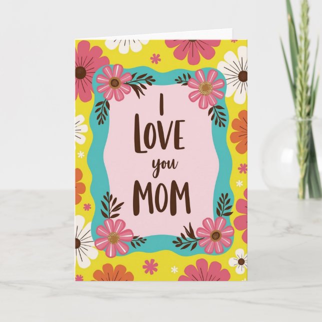 Tarjeta para Mamá con Estampado Floral (Anverso)