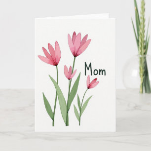Tarjeta para Mamá con Florales en Acuarela