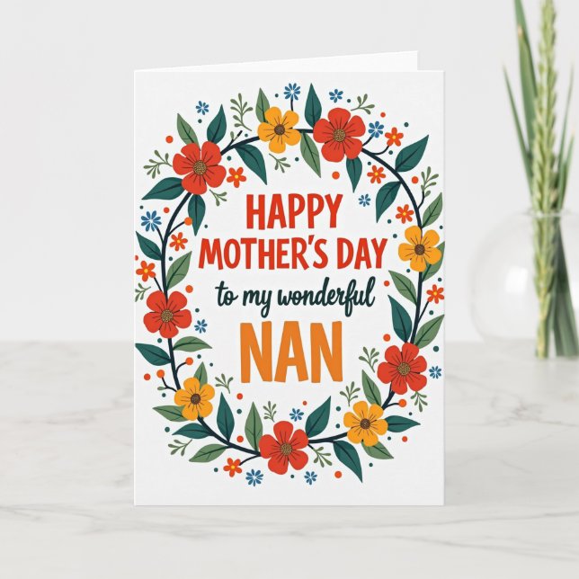 Tarjeta para Mamá con Flores de Corazón (Anverso)