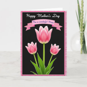 Tarjeta para Mamá de Flor de Cerezo Elegante Rosa