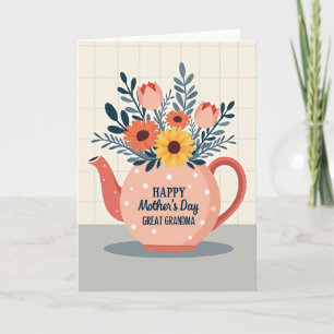 Tarjeta para Mamá de Ramillete de Tetera Dulce