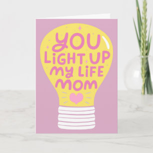 Tarjeta Para Mamá Día de la Madre Bombilla Adorable