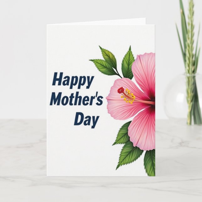 Tarjeta para Mamá Floral Rosa Irisada (Anverso)