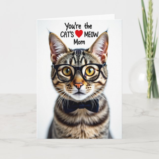 Tarjeta para mamá gata atigrada mate (Anverso)