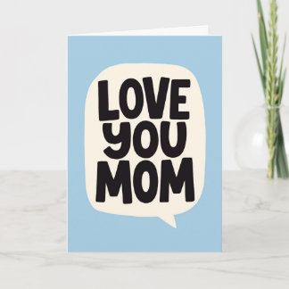 Tarjeta Para Mamá Te Amo Letra Negrita Azul a Mano