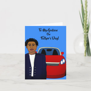 Tarjeta Para mi ahijado día del padre afroamericano
