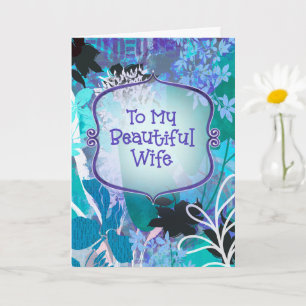 Tarjeta Para Mi Bella Esposa – Floral Romántico Púrpura
