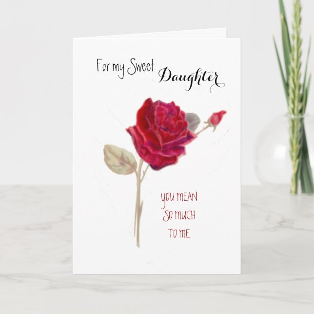 Tarjeta Para mi cumpleaños dulce de la hija (Anverso)