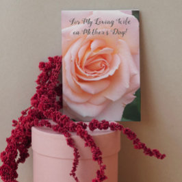 Tarjeta Para mi esposa Rosa rosa floral Día de la Madre
