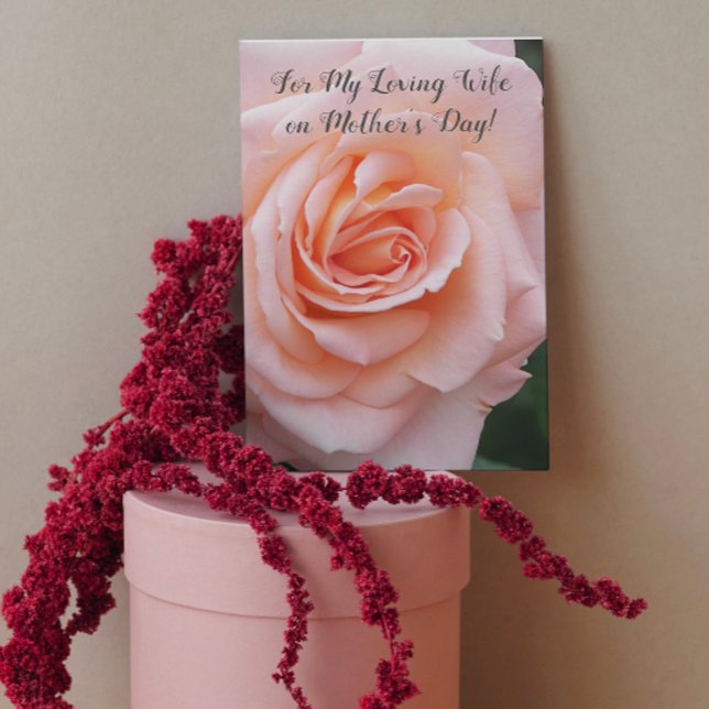 Tarjeta Para mi esposa Rosa rosa floral Día de la Madre (In Situ)