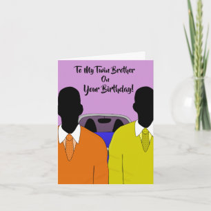 Tarjeta Para mi gemelo en tu cumpleaños afroamericano