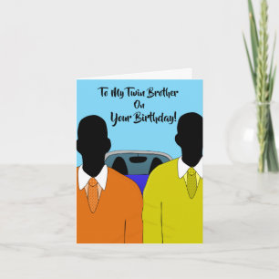 Tarjeta Para mi gemelo en tu cumpleaños afroamericano Ca