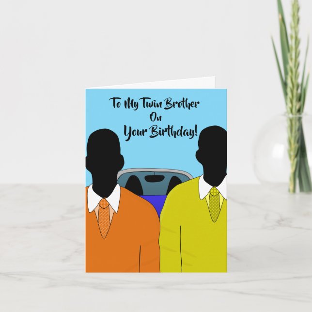 Tarjeta Para mi gemelo en tu cumpleaños afroamericano Ca (Anverso)