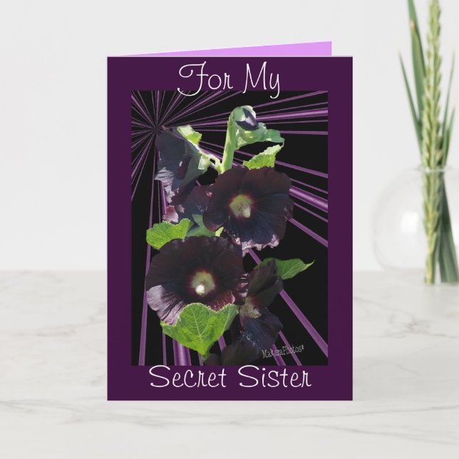 Tarjeta Para mi Hermana-personalizar secreto cualquier (Anverso)