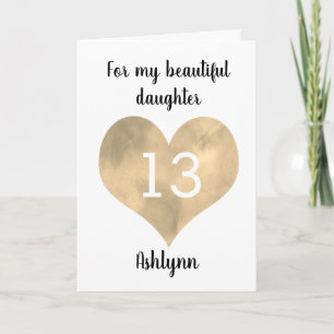 Tarjeta Para mi Hermosa Hija Cumpleaños 13
