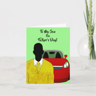Tarjeta Para Mi Hijo Traje y Corbata Día del Padre Afroame