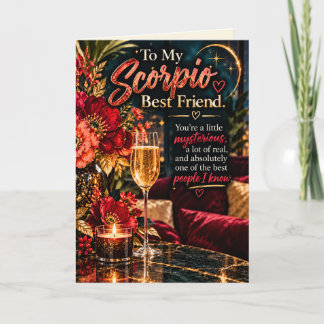 Tarjeta Para mi mejor amigo Escorpio – Amistad sincera